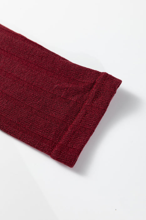 Frilled Neck Ribbed Knit Patchwork Mini Dress | S-XL