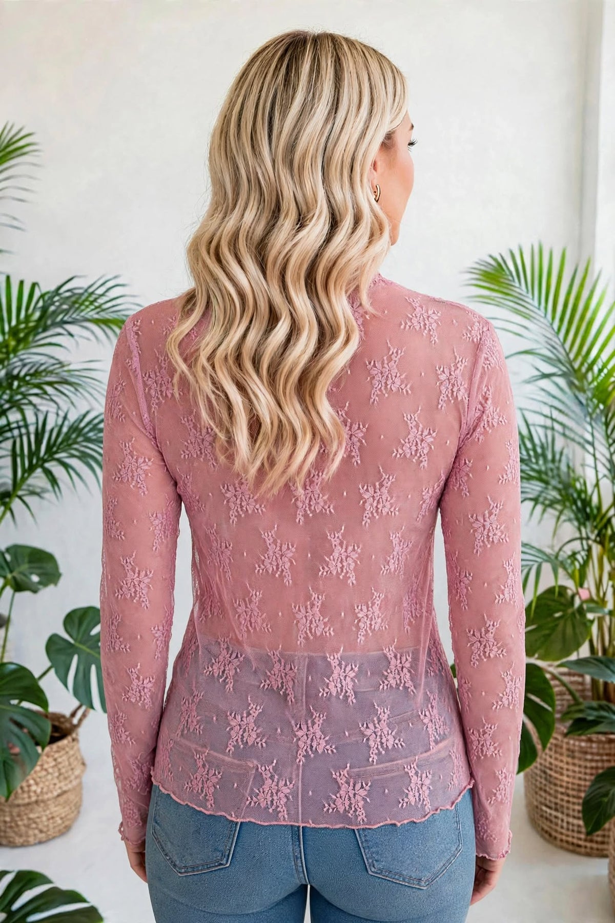 Autumn Bloom Sheer Lace Top | S-L