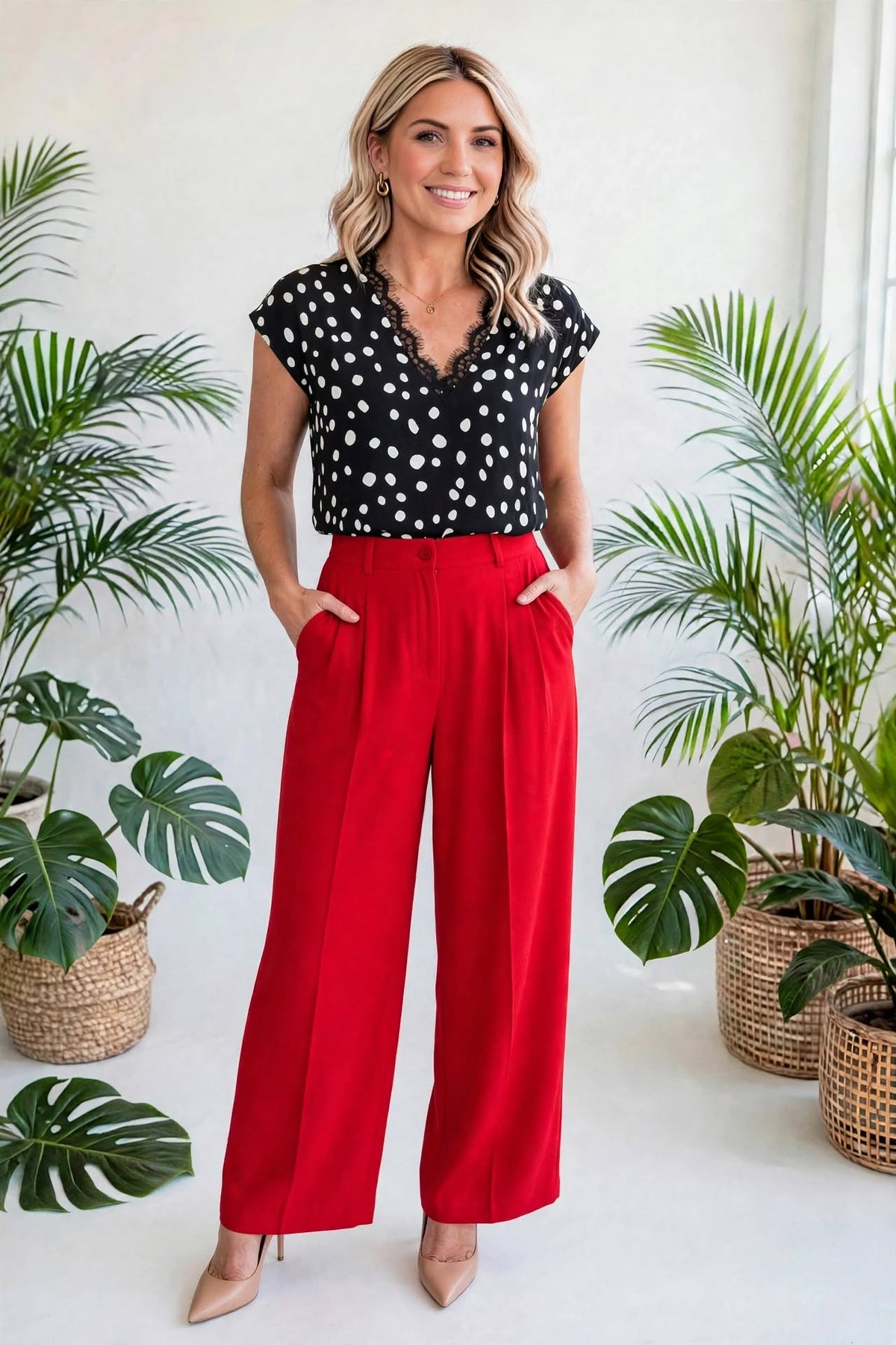 Polka Dot and Lace Top