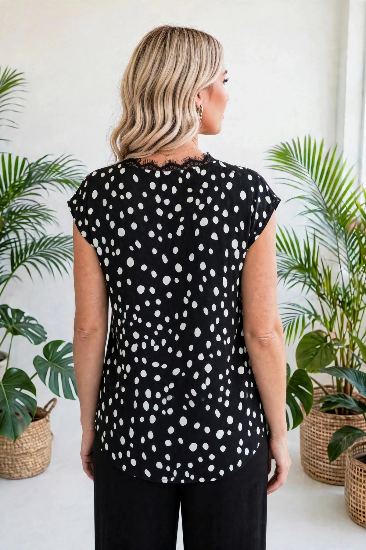 Polka Dot and Lace Top