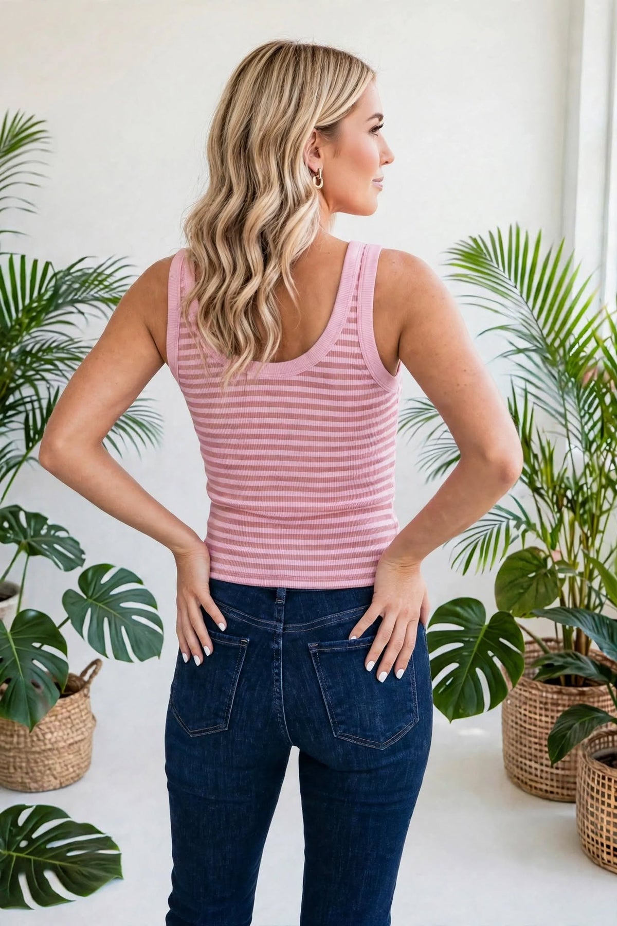 Slim Fit Ribbed Knit Sleeveless Top | S-XL