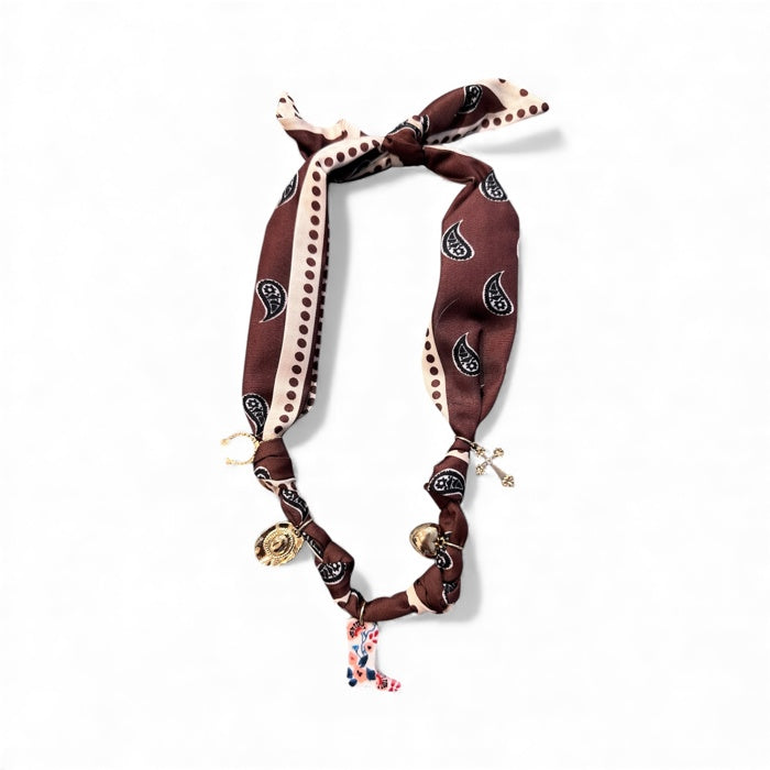 Western Scarf Charm Necklace-boot Hat Cross Horseshoe