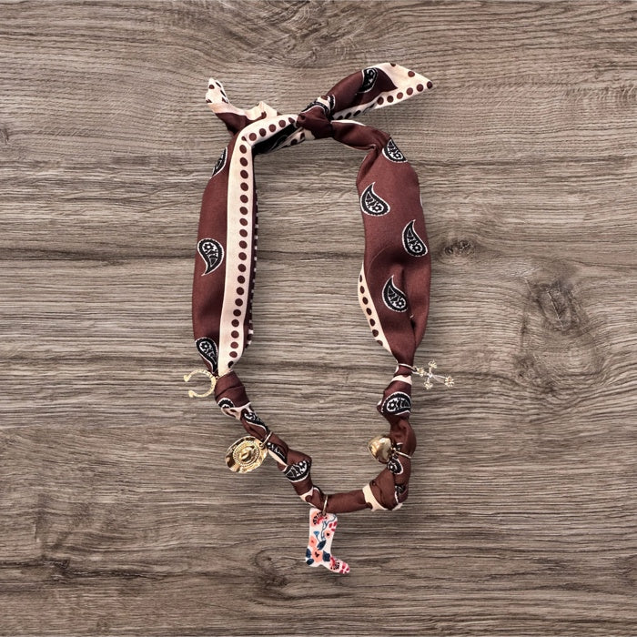 Western Scarf Charm Necklace-boot Hat Cross Horseshoe