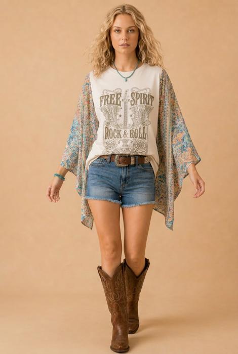 The  Boho Poncho Tee | S-L