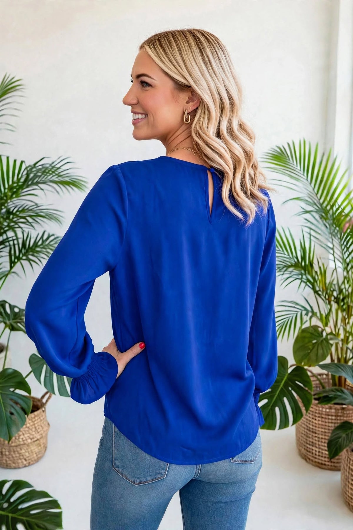 Ruffle Bubble Sleeve Top