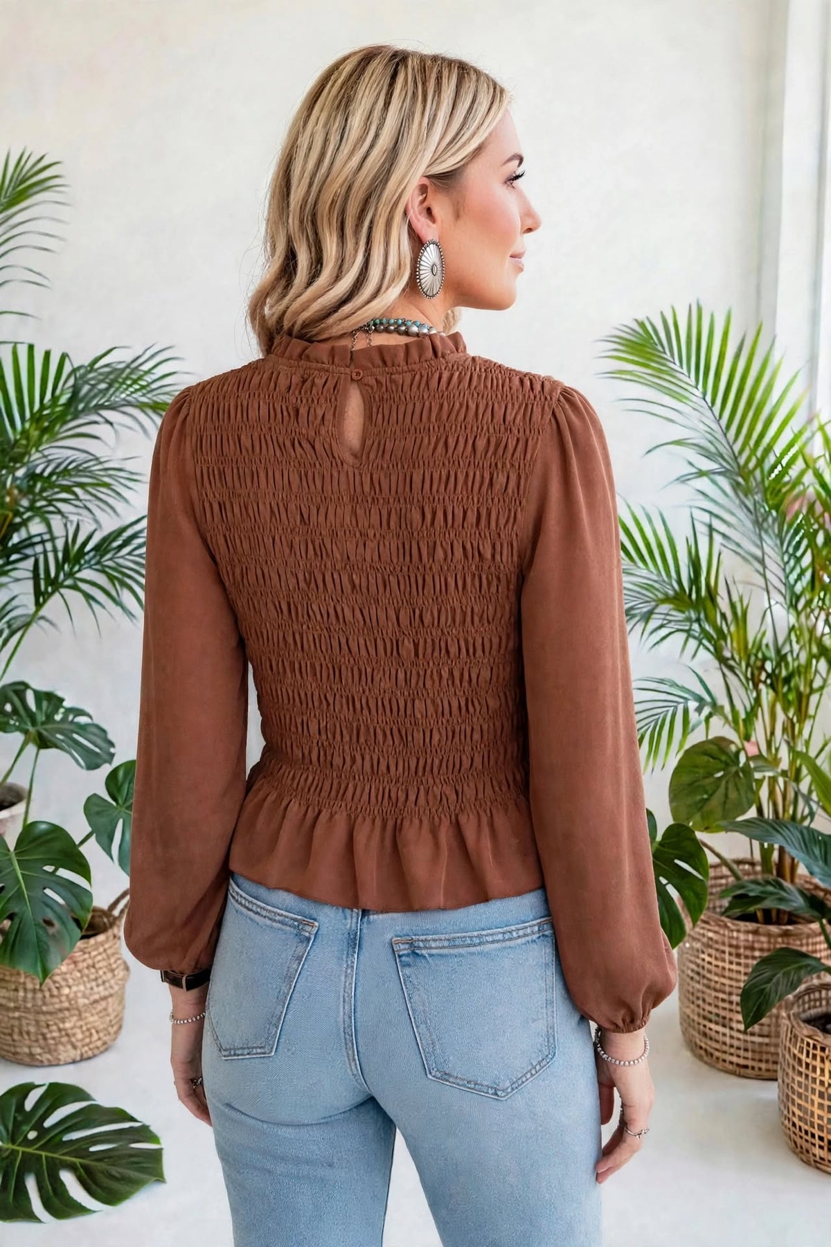 Roselle Smocked Ruffle Blouse | S-XL