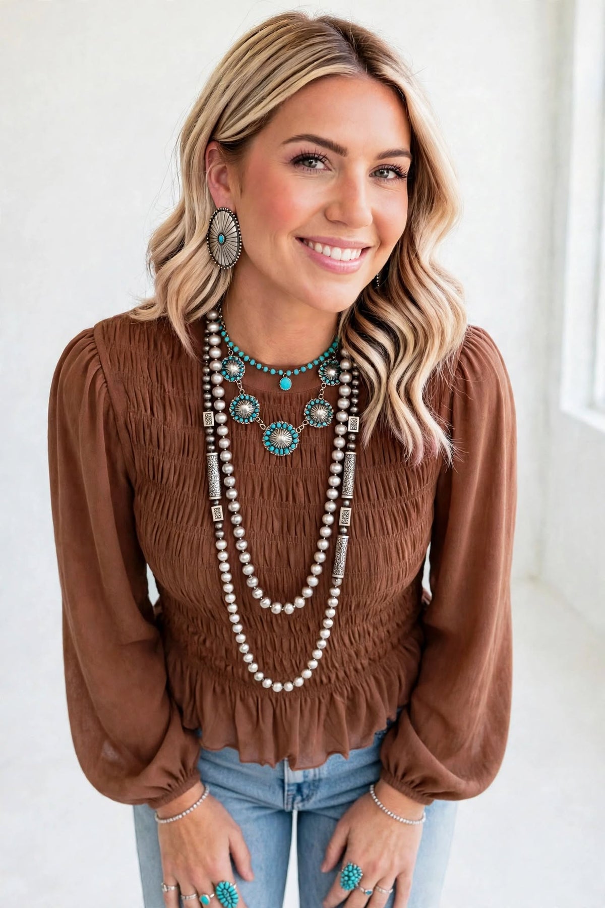 Roselle Smocked Ruffle Blouse | S-XL
