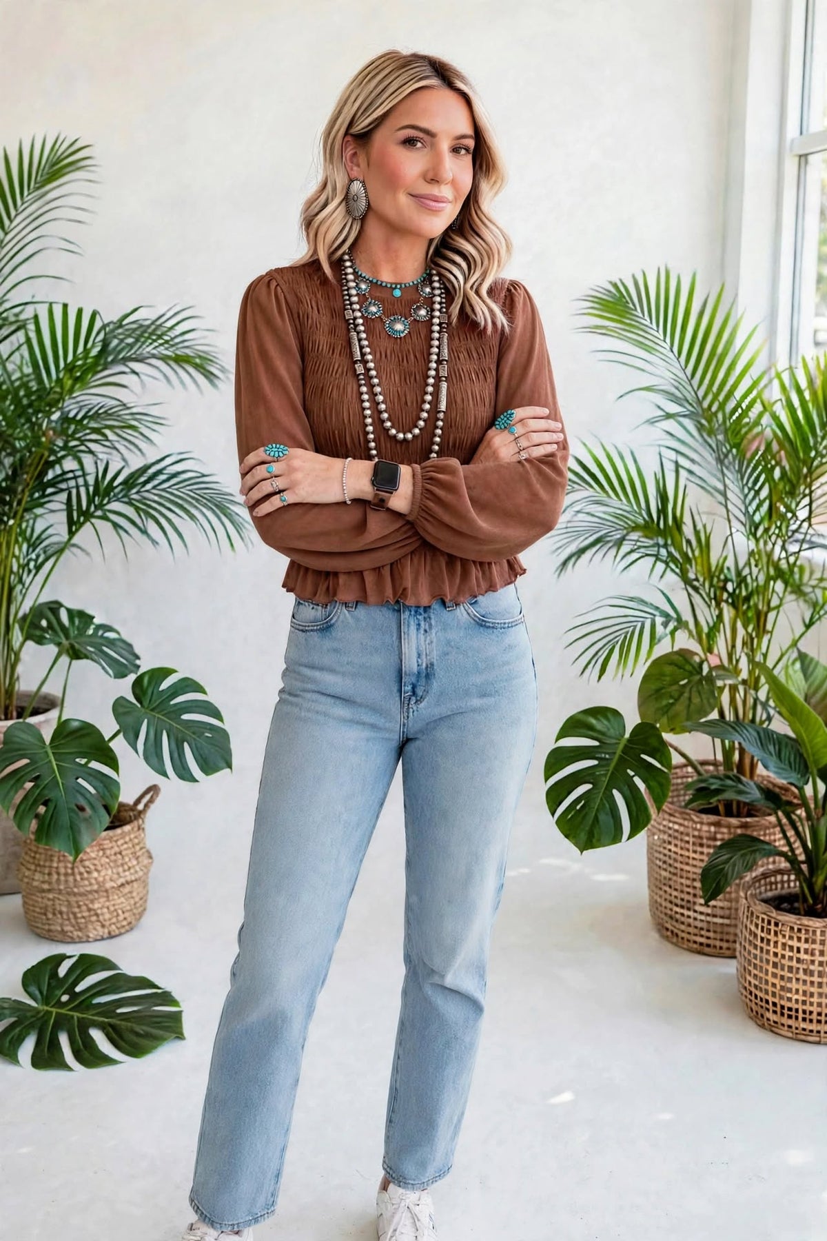 Roselle Smocked Ruffle Blouse | S-XL