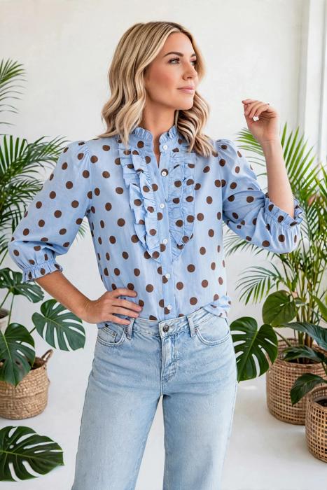Polka & Stripe Style Shift Top | S-XL
