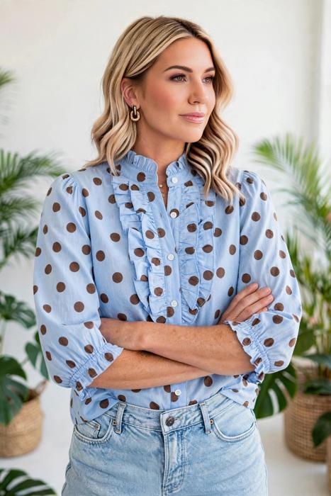 Polka & Stripe Style Shift Top | S-XL