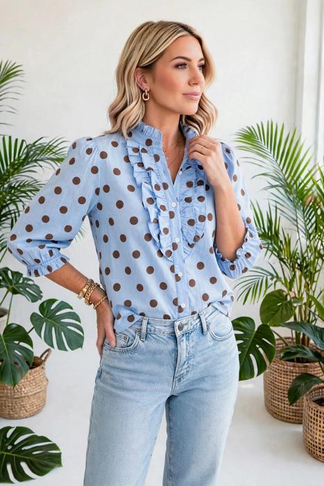 Polka & Stripe Style Shift Top | S-XL