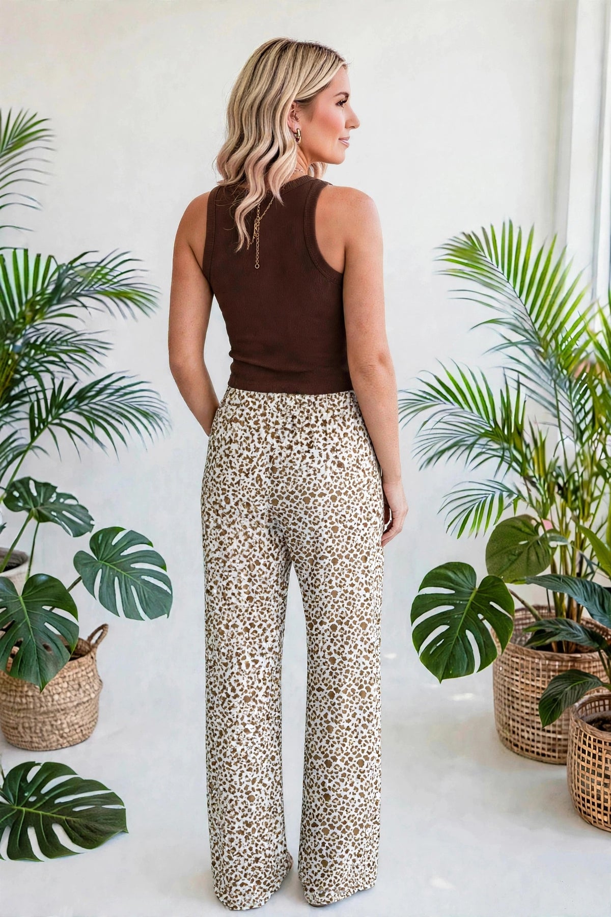 Trendy Leopard Elastic Waistband Loose Pants | S-XL
