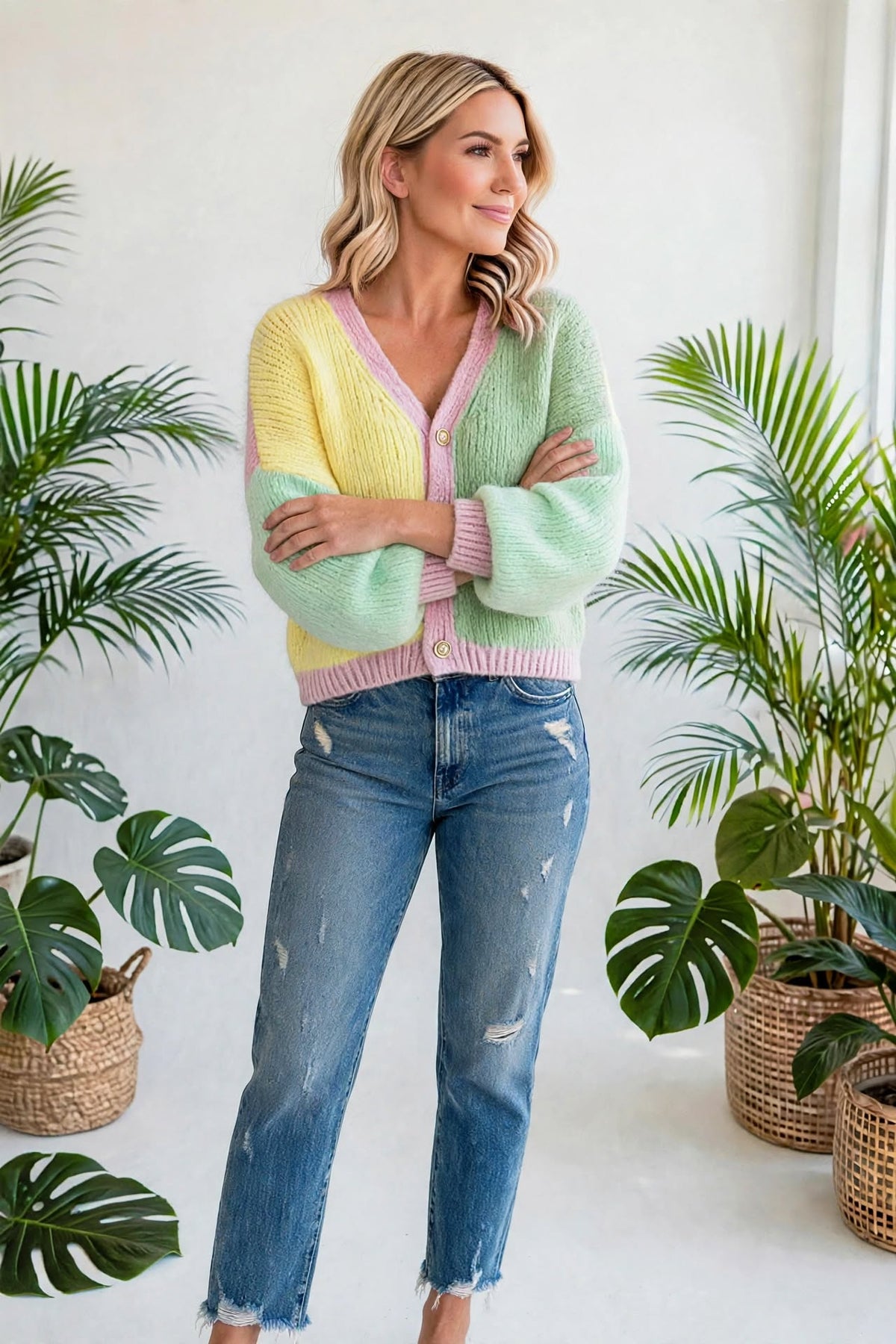 Trend Stitch Drop-Shoulder Cardigan | S-XL