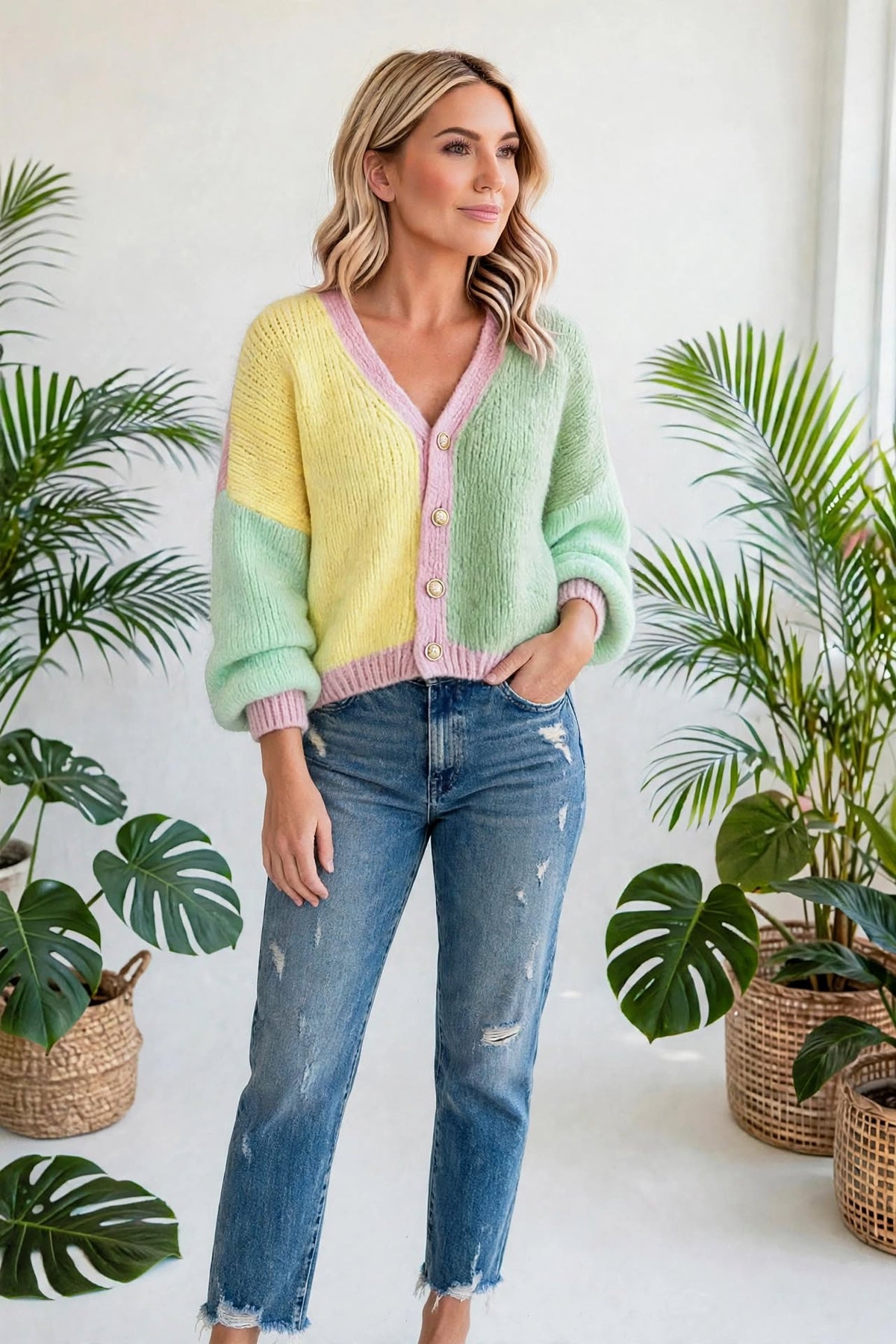 Trend Stitch Drop-Shoulder Cardigan | S-XL