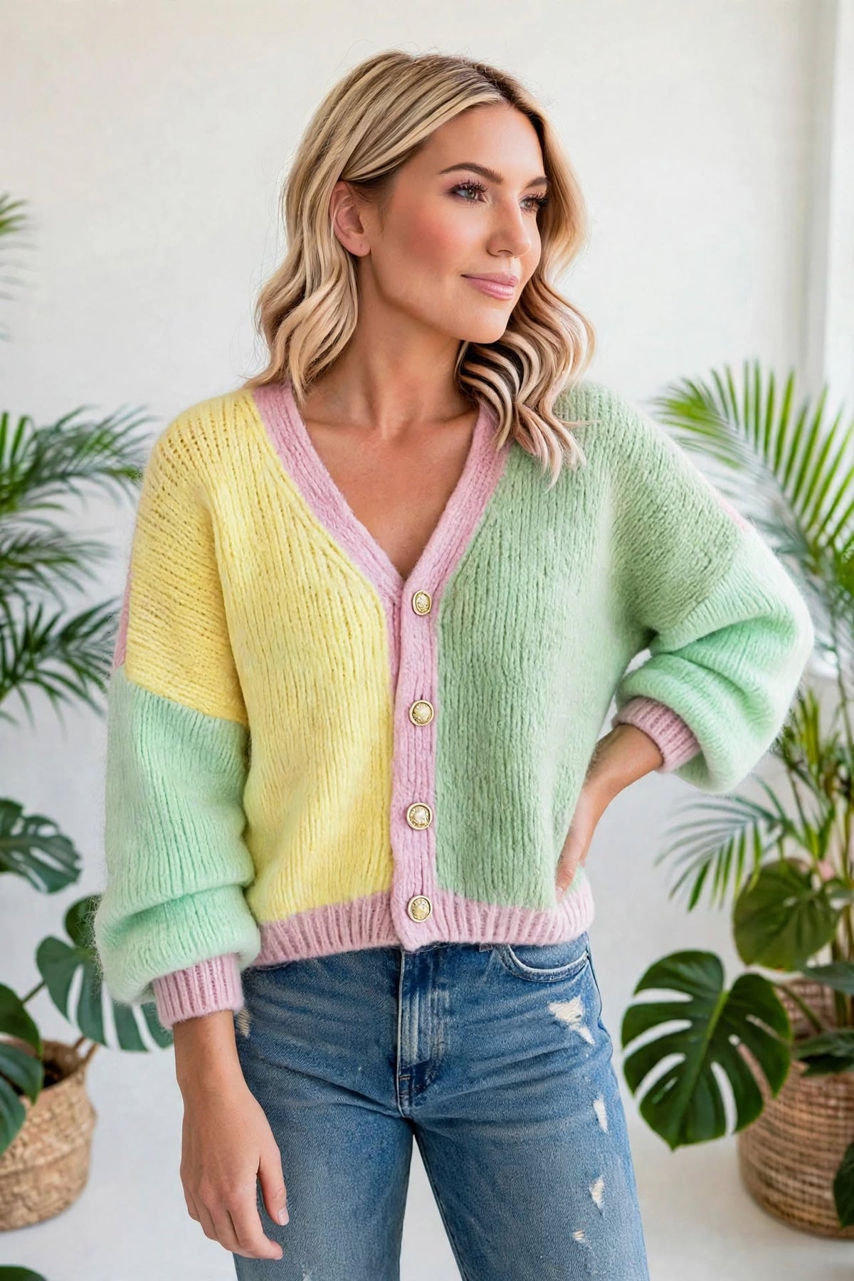 Trend Stitch Drop-Shoulder Cardigan | S-XL