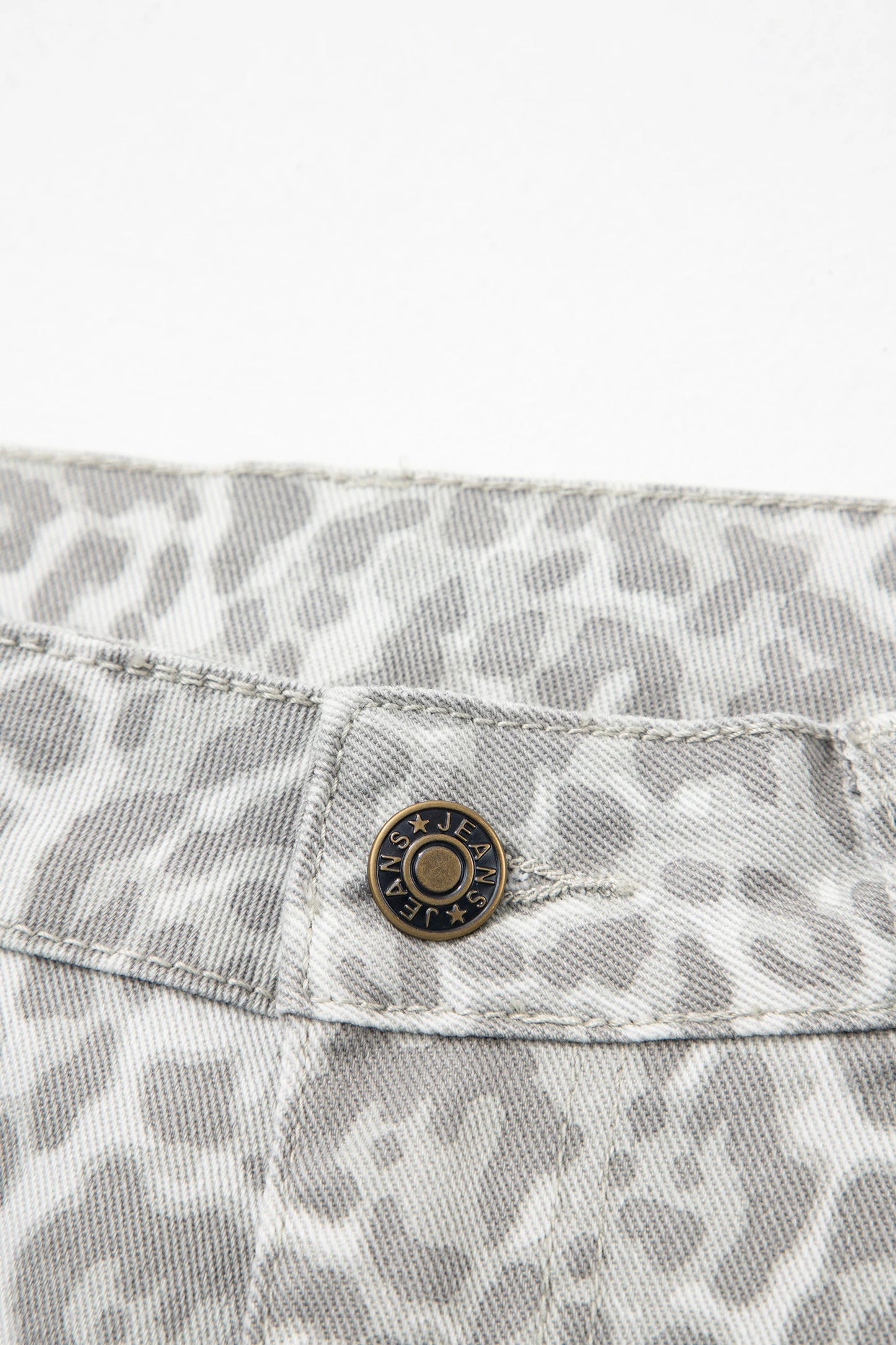 High Waisted Leopard Wide Leg Jeans