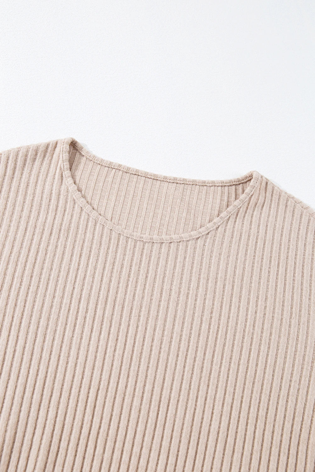 Casual Knit Long Sleeve Drop Shoulder Top