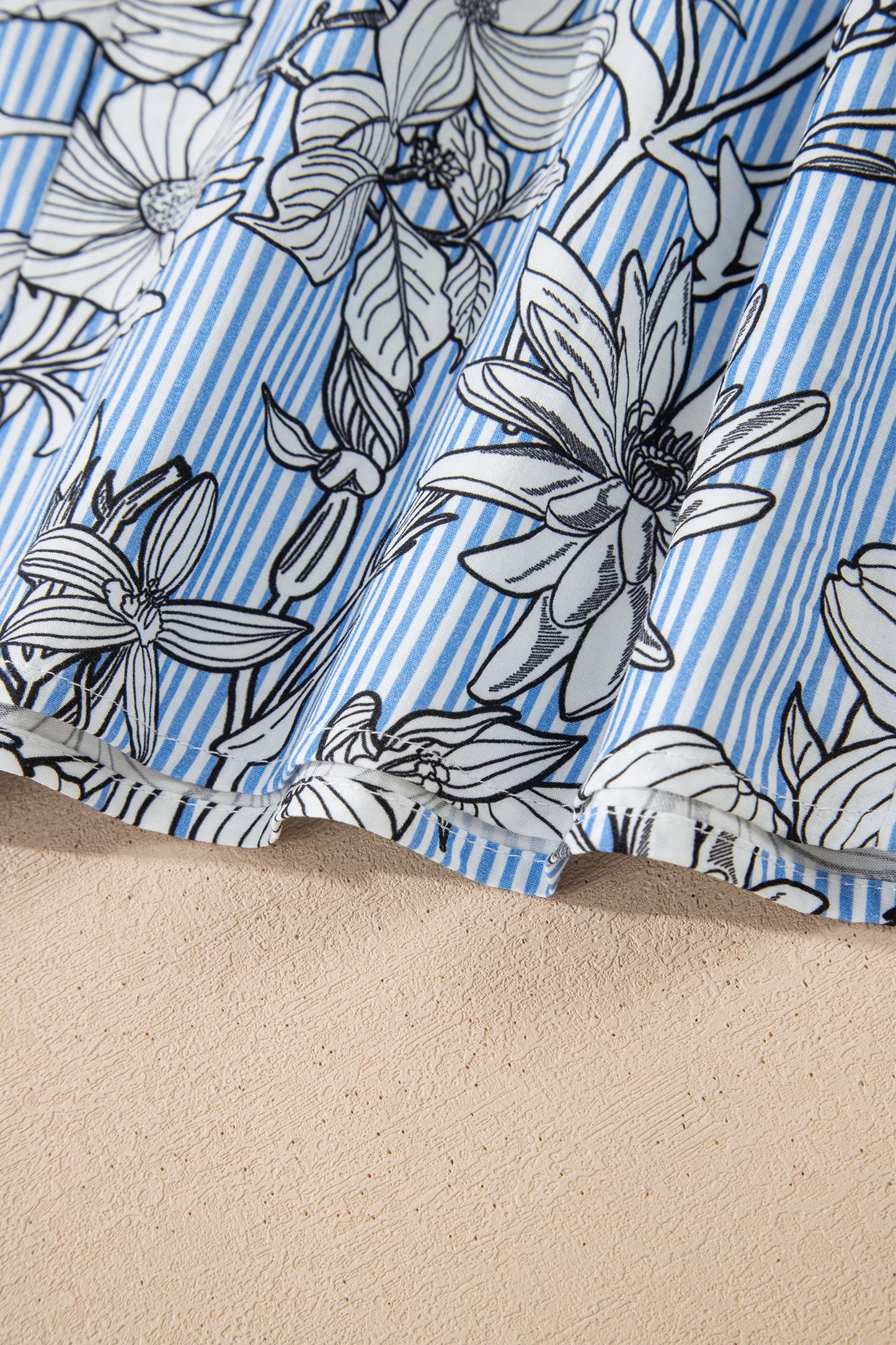 Flora Stripe Polo Blouse | S-XL