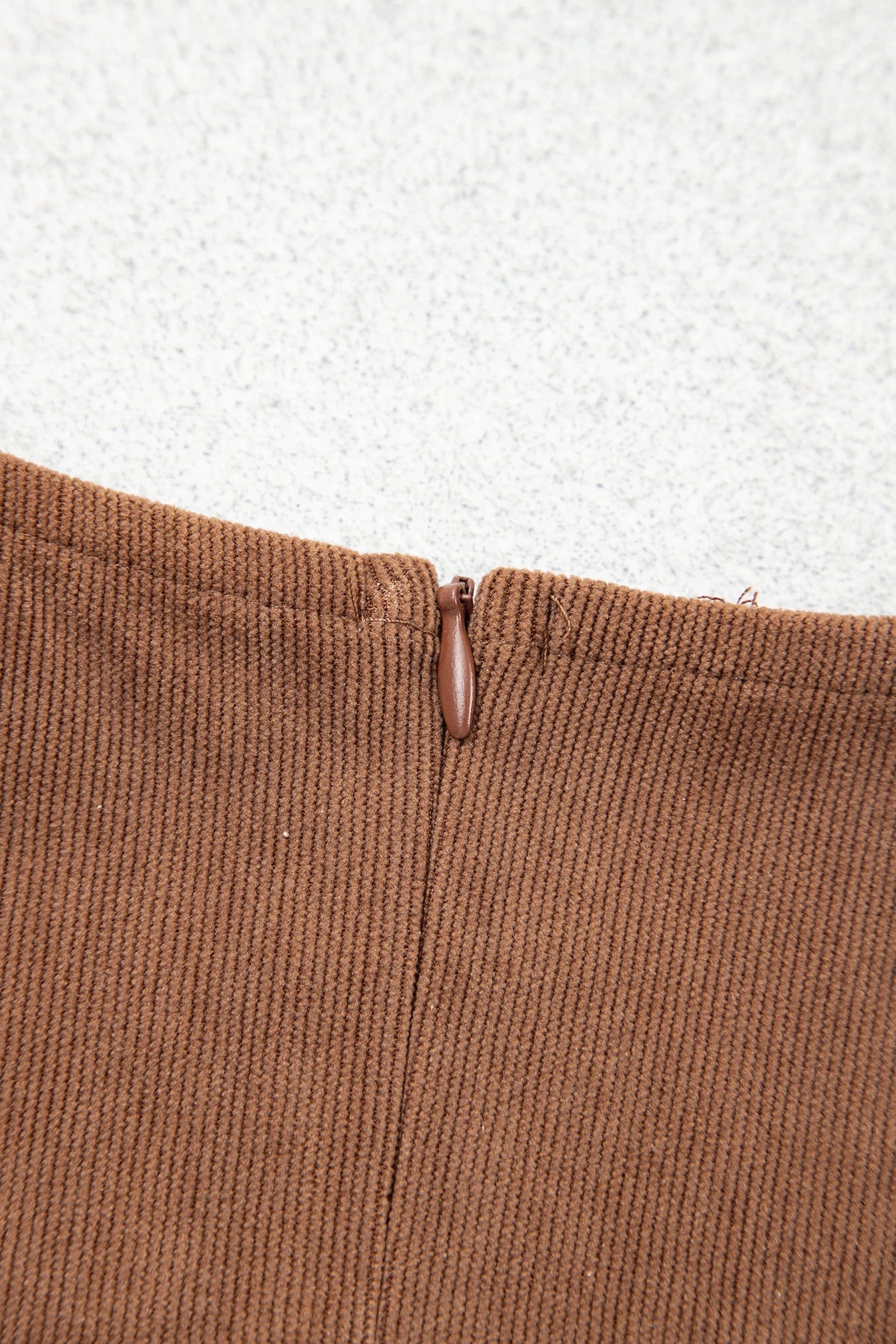 Geometric Stitch Corduroy Mini Dress | S-XL