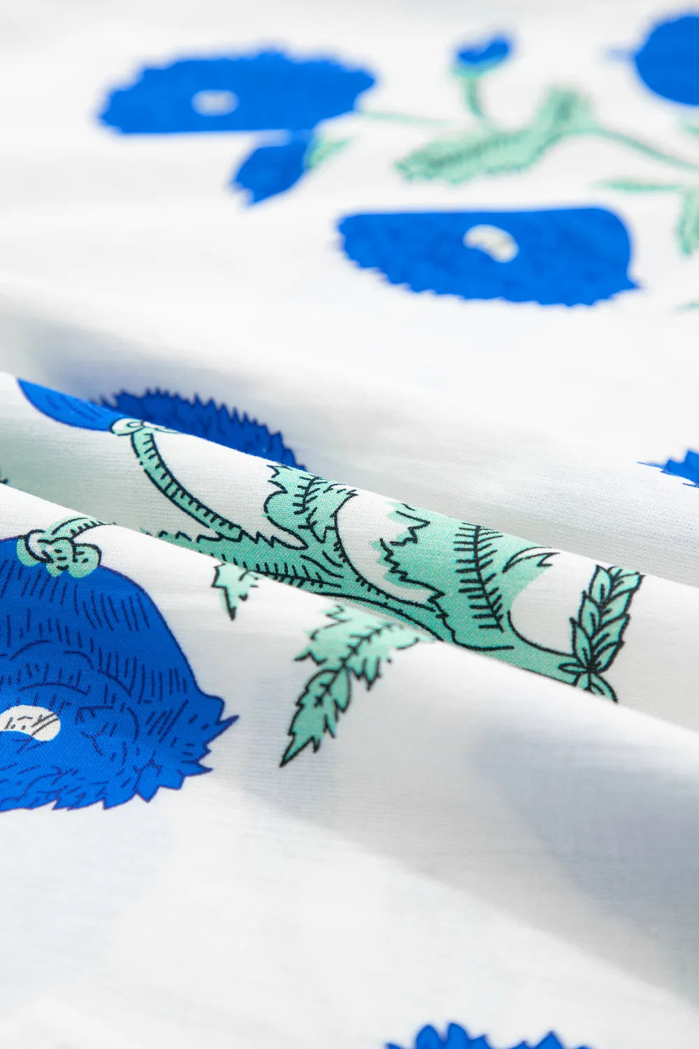 Floral  Print Scallop Trim Blouse | S-XL