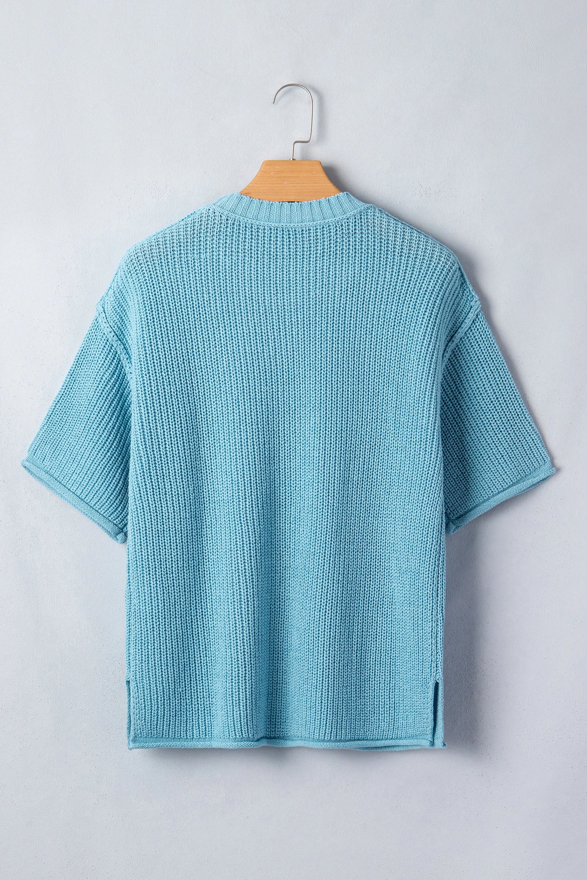 Vela Exposed Seam Detail Half Sleeve Sweater | S-XL