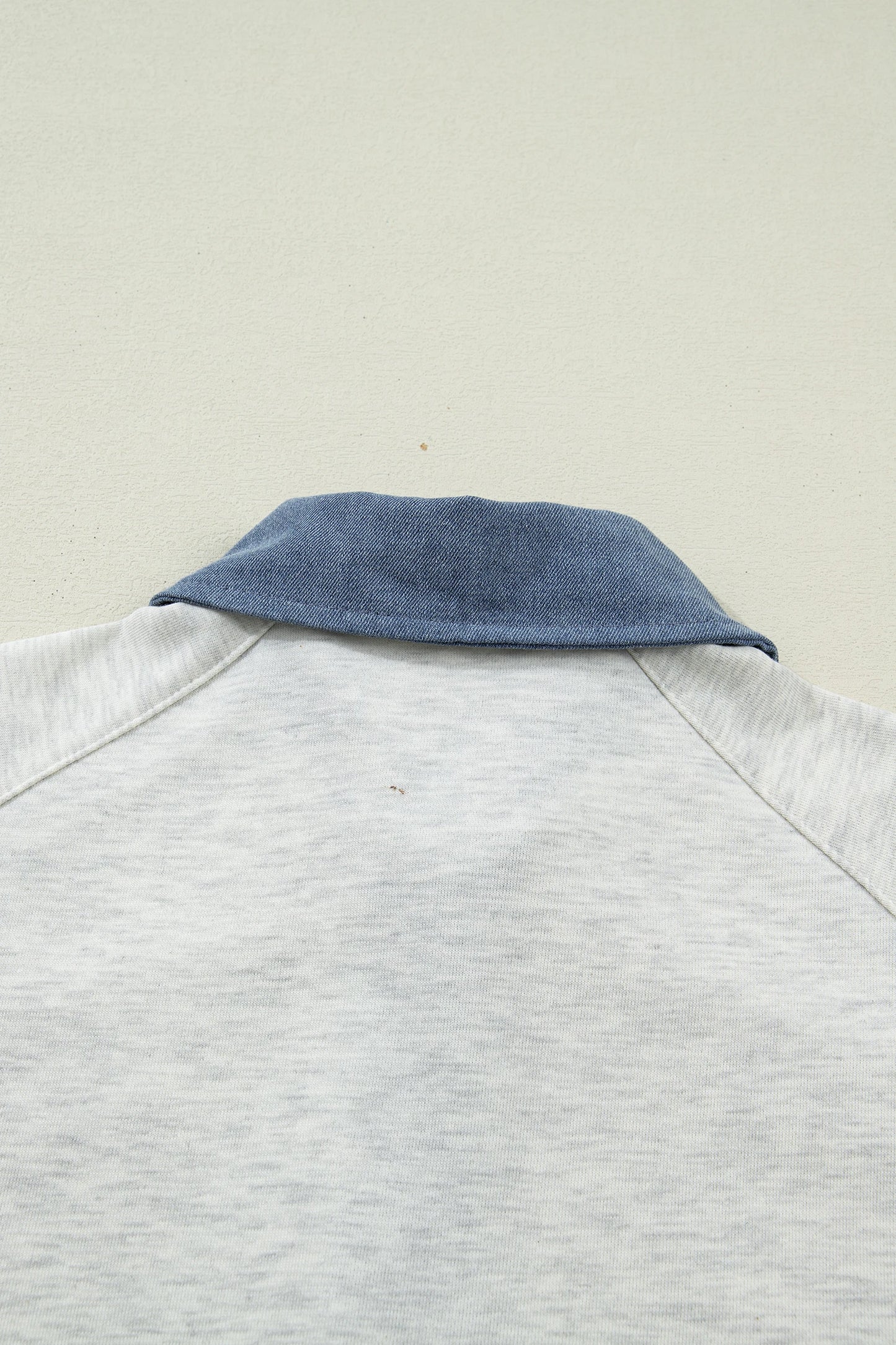 Denim Color Patchwork Polo Top | S-XL