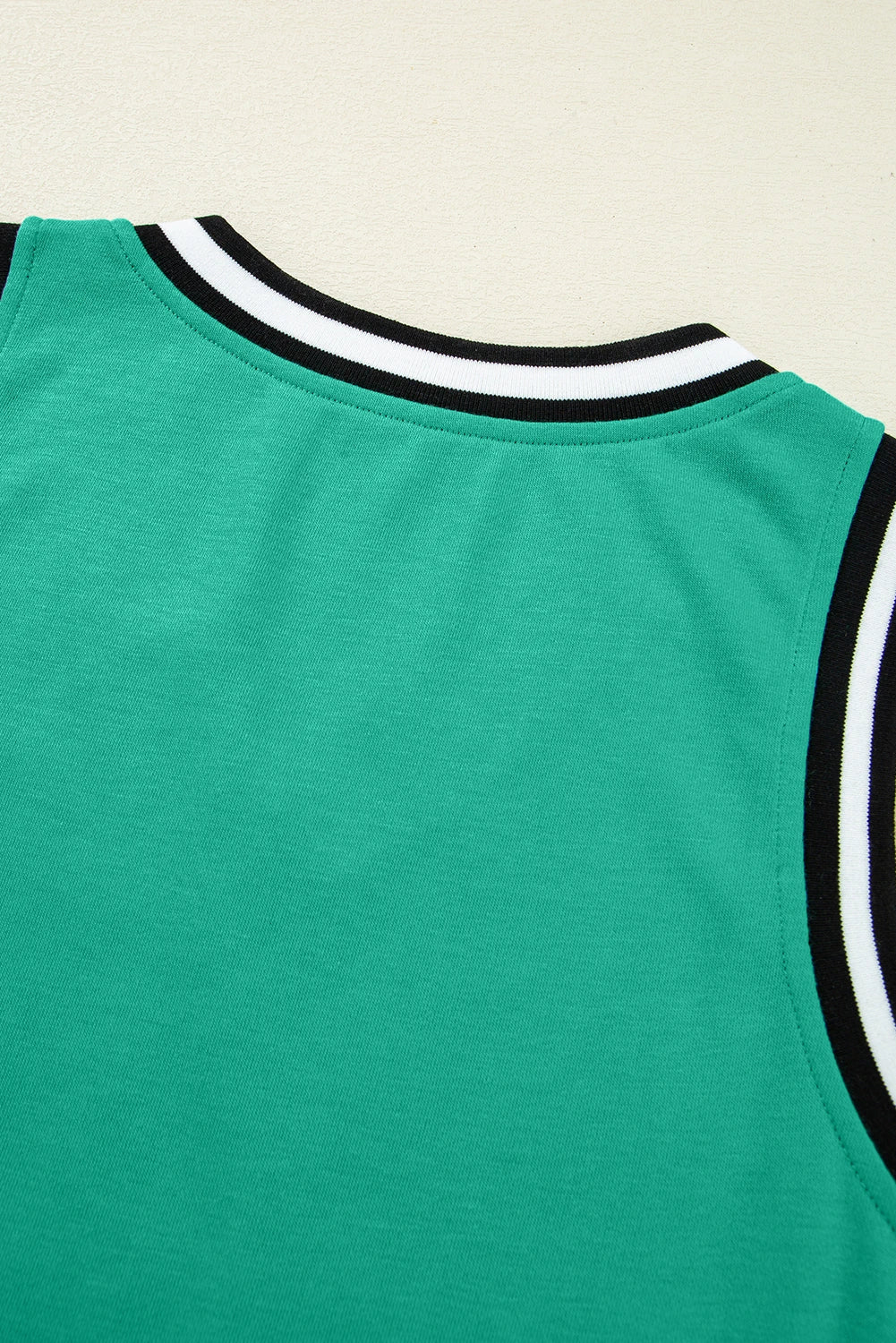 Contrast Trim V Neck Shift Sleeveless Mini Dress