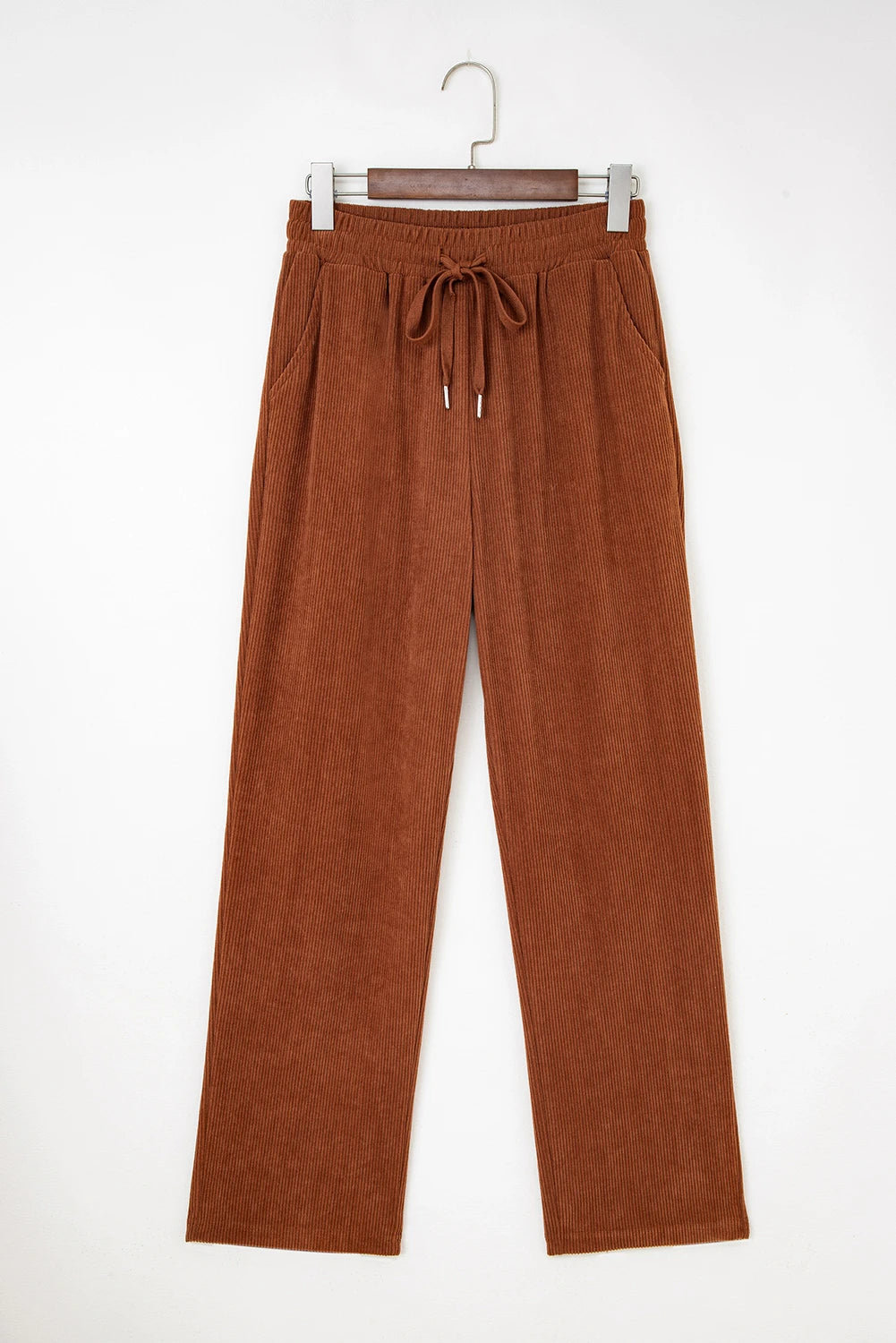 Cozy Season Babe Elastic Waist Corduroy Pants with Pockets | S-XL