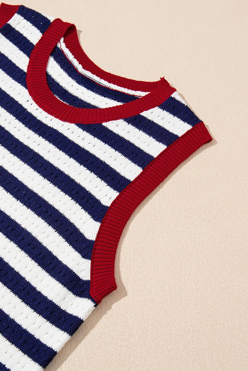 Harbor Stripe Pointelle Top | S-XL