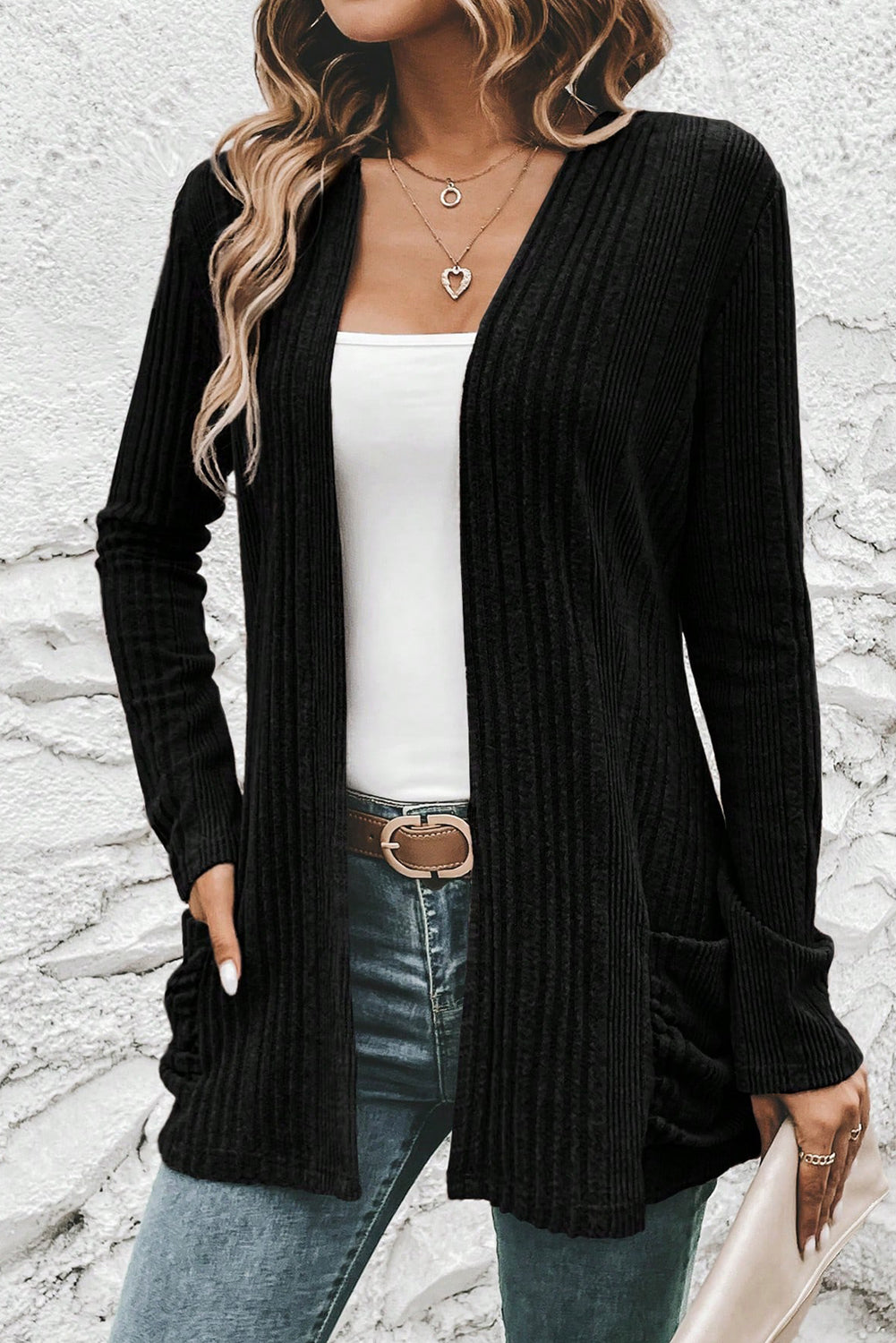 Everyday Ribbed Pocket Cardigan | S-XL