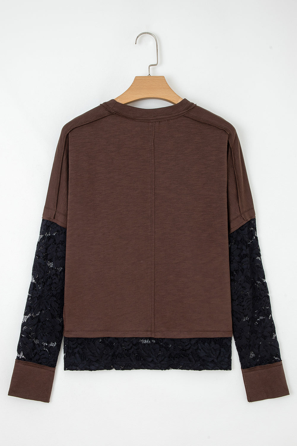 Sheer Lace Patchwork Casual Long Sleeve Tee | S- XL