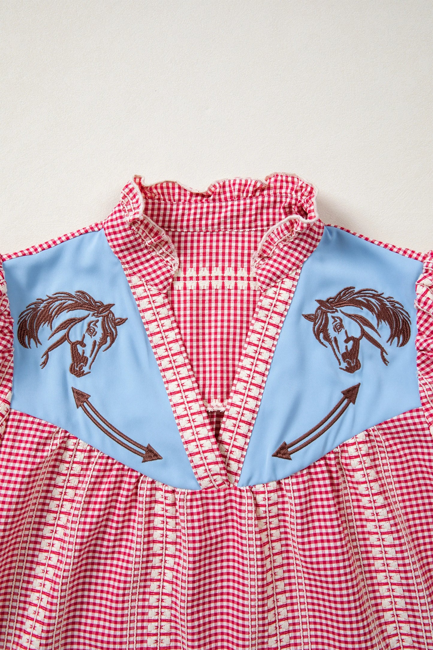 Pony Embroidered Western Yoke Blouse | S-XL
