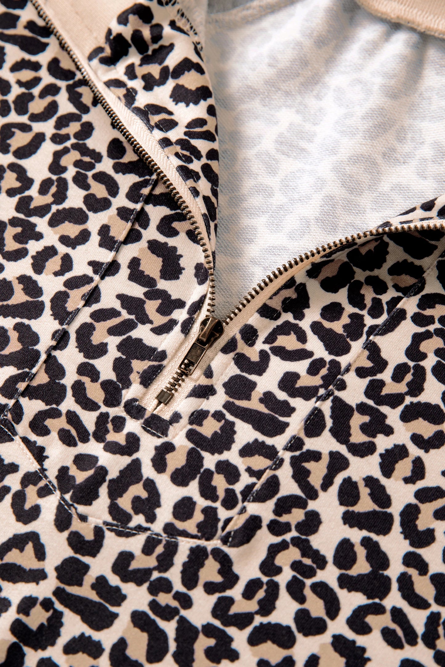 Safari Chic Zip-Front Patchwork Top | S-XL