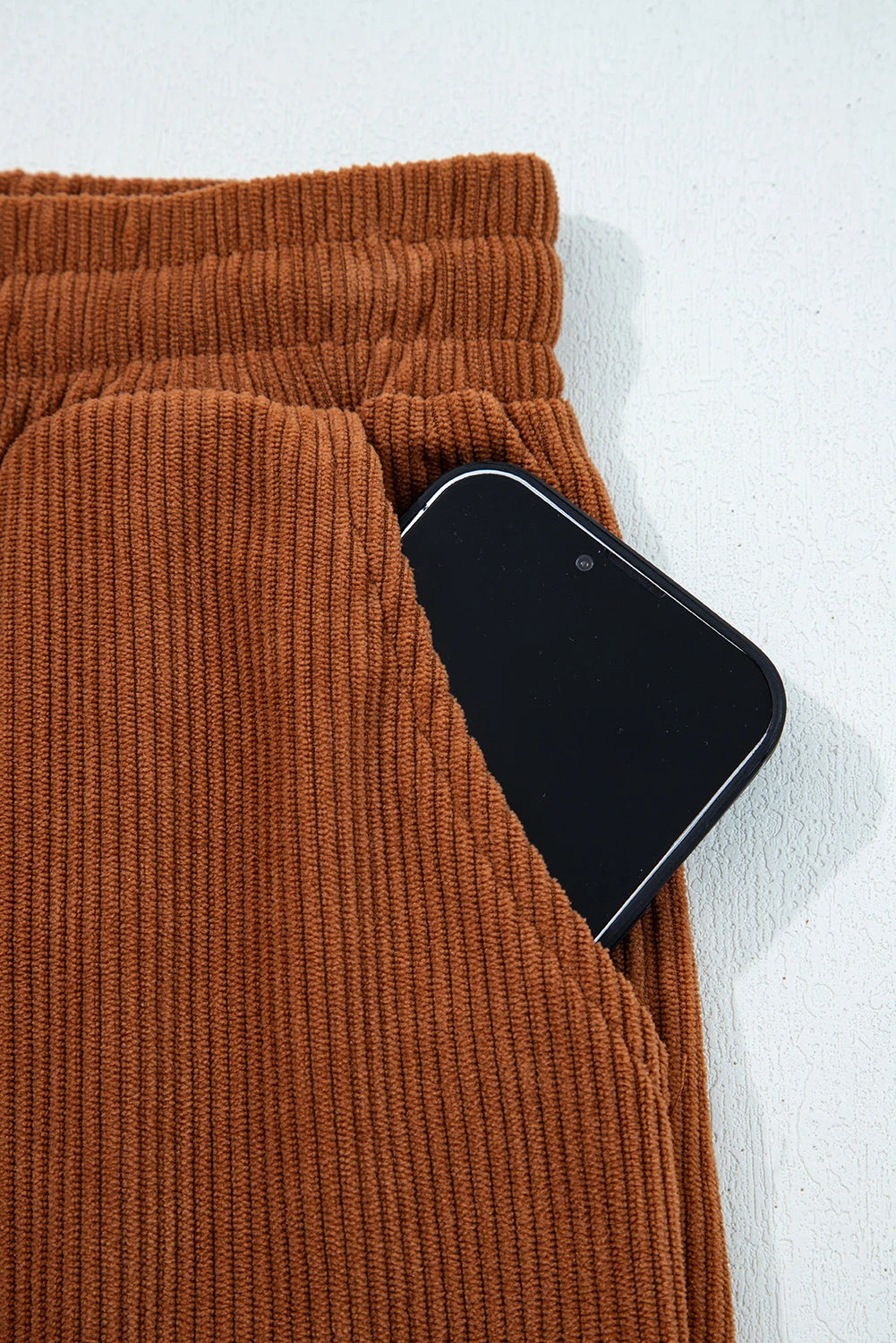 Cozy Season Babe Elastic Waist Corduroy Pants with Pockets | S-XL