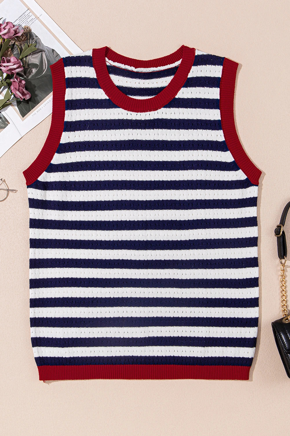Harbor Stripe Pointelle Top | S-XL