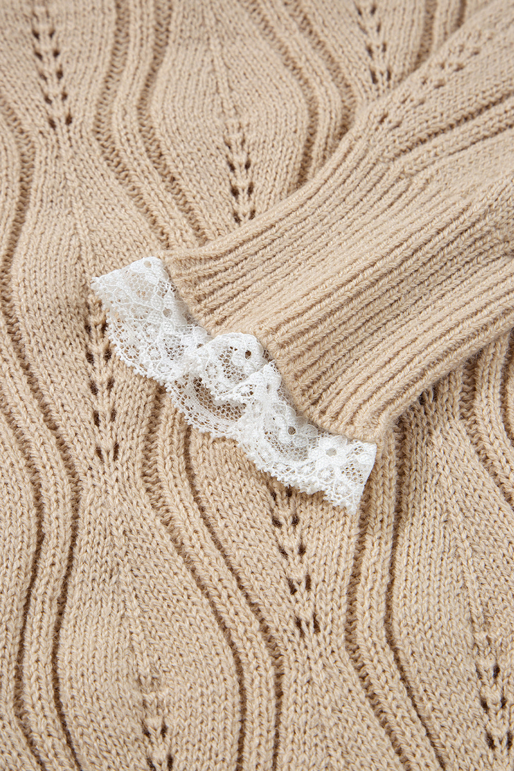 Pearl Lace Patchwork Sweater | S-XL