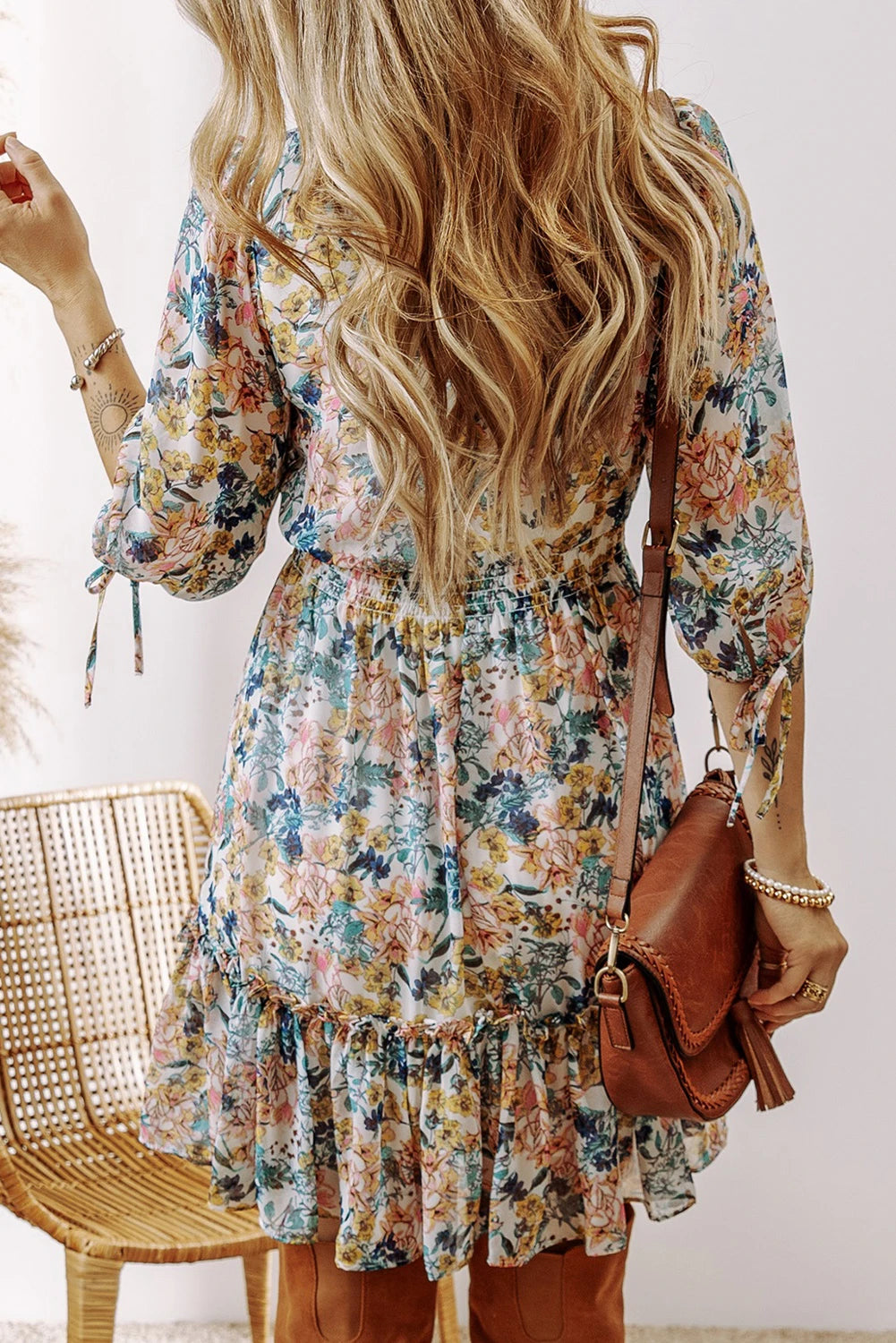 3/4 Sleeve Rosewood Romance Dress | S-XL