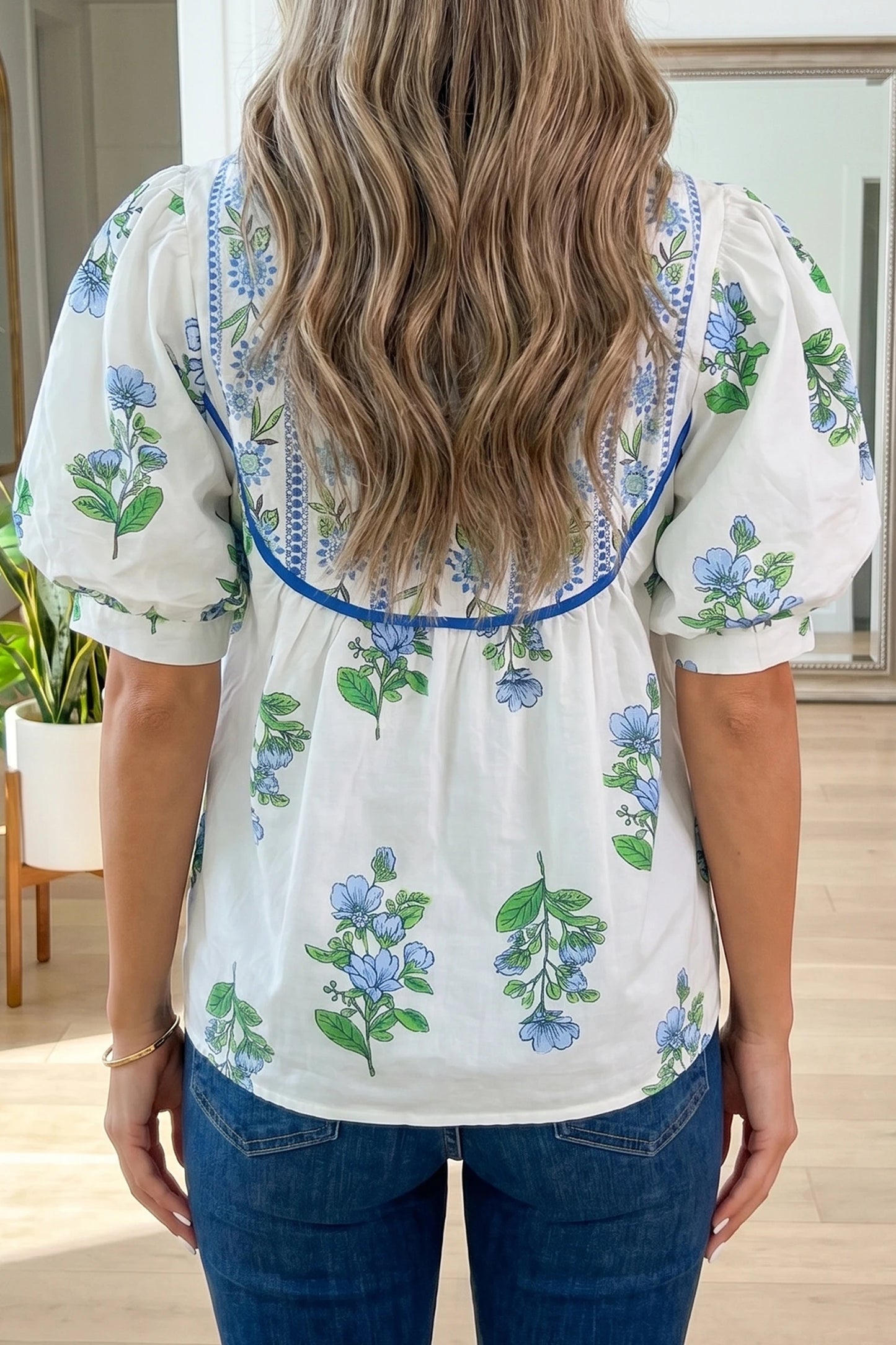 Flora Chic Tie Blouse | S-XL