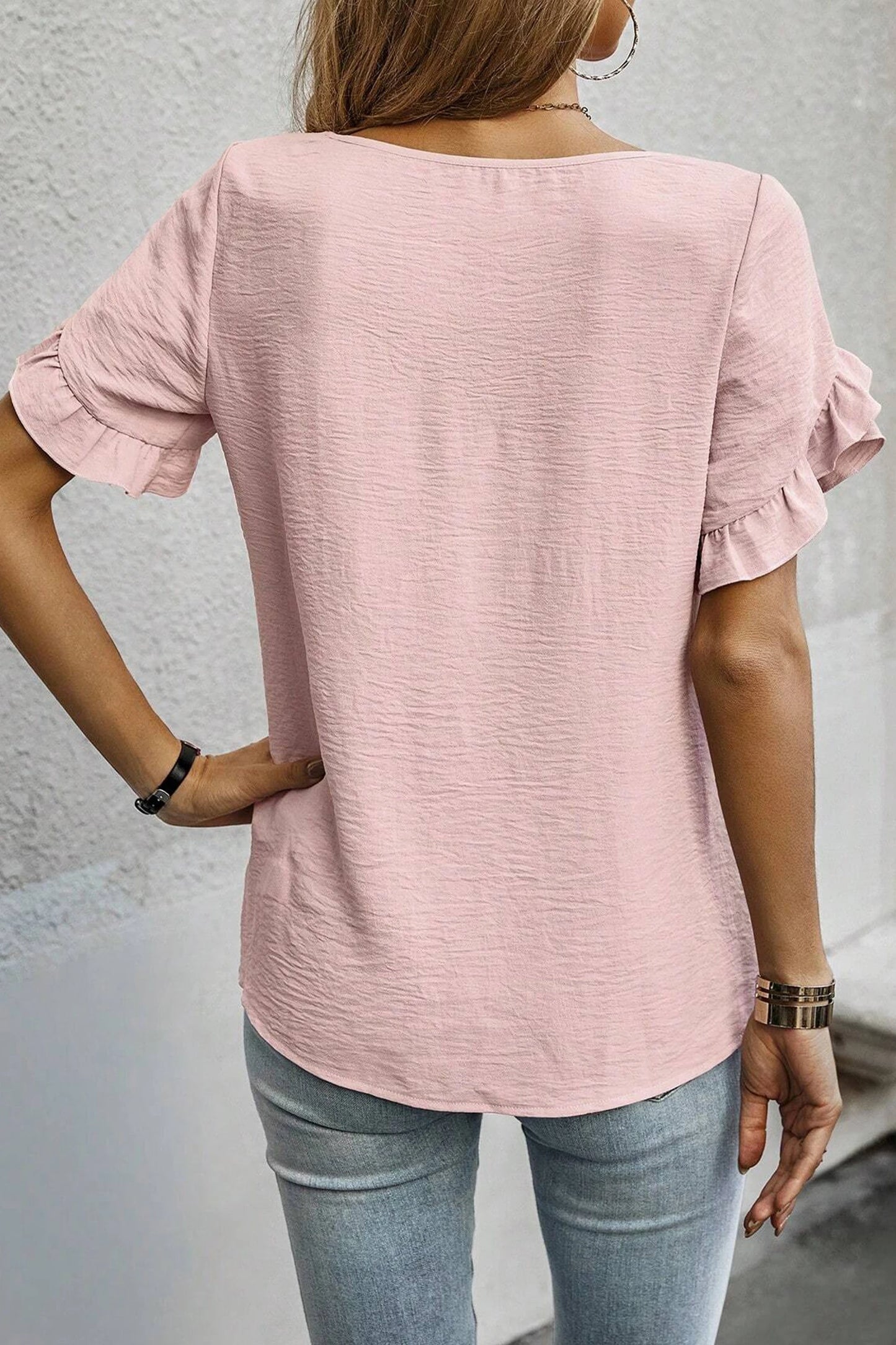 Ruffle Charm Short Sleeve Blouse | S-XL