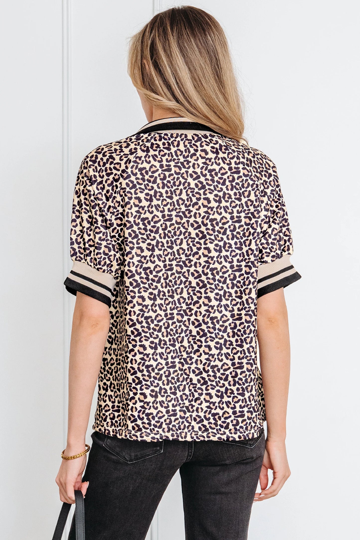 Safari Chic Zip-Front Patchwork Top | S-XL