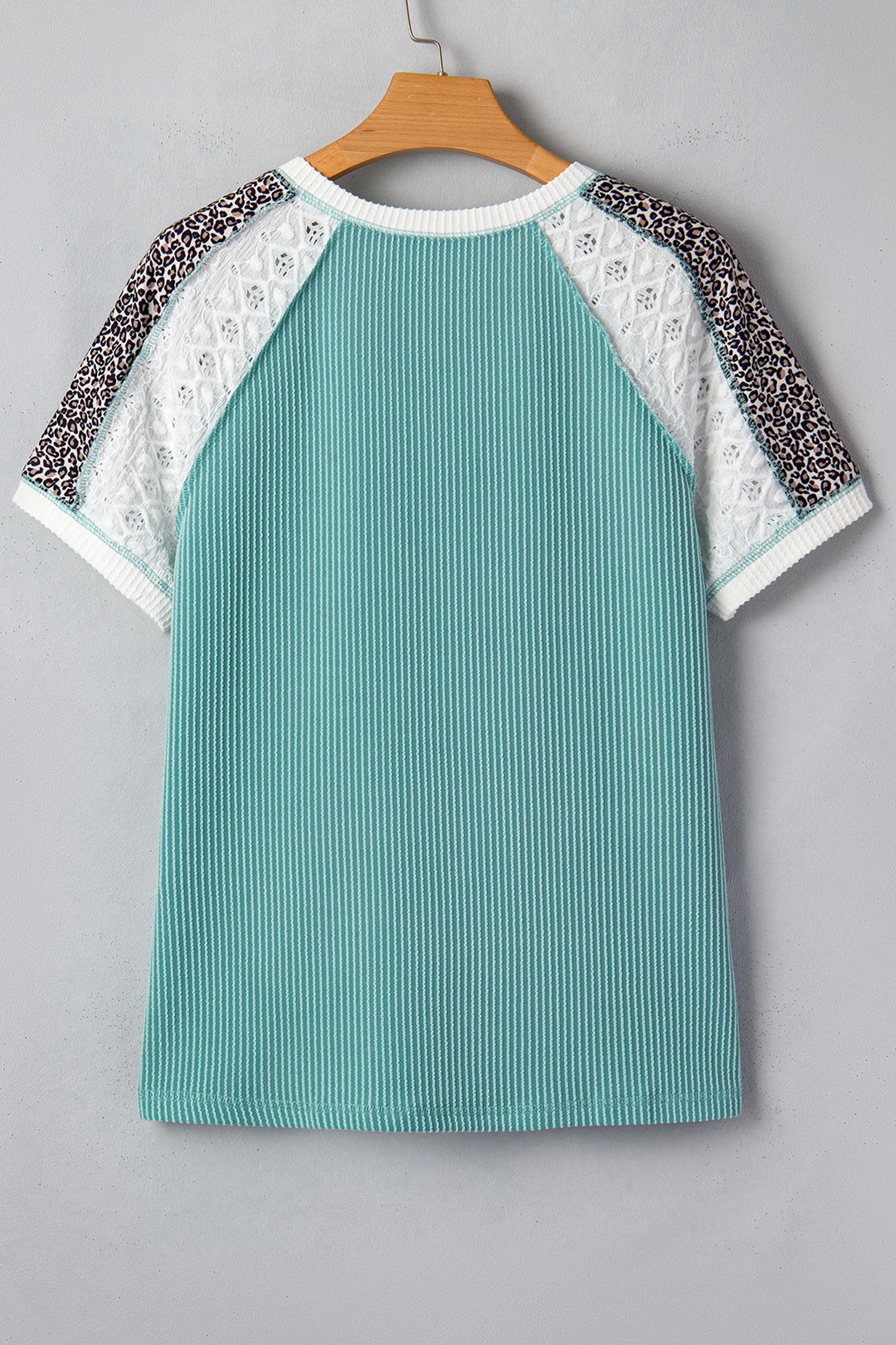 Leopard Lace Twist Ribbed Top | S-XL