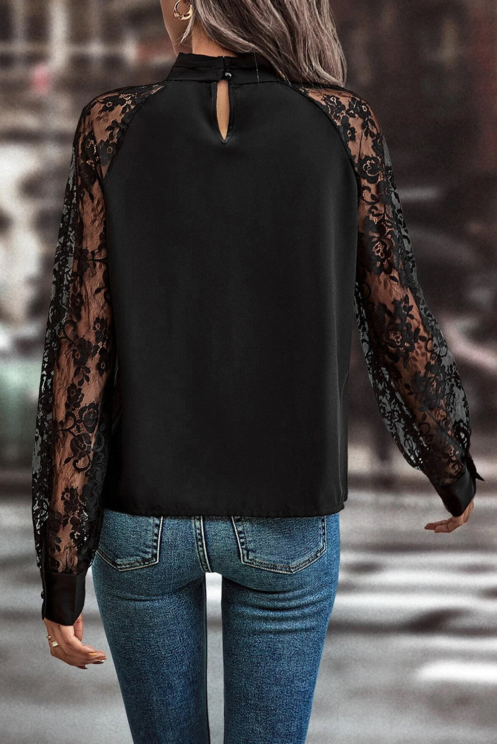 Dreamy Floral Lace Sleeve Blouse