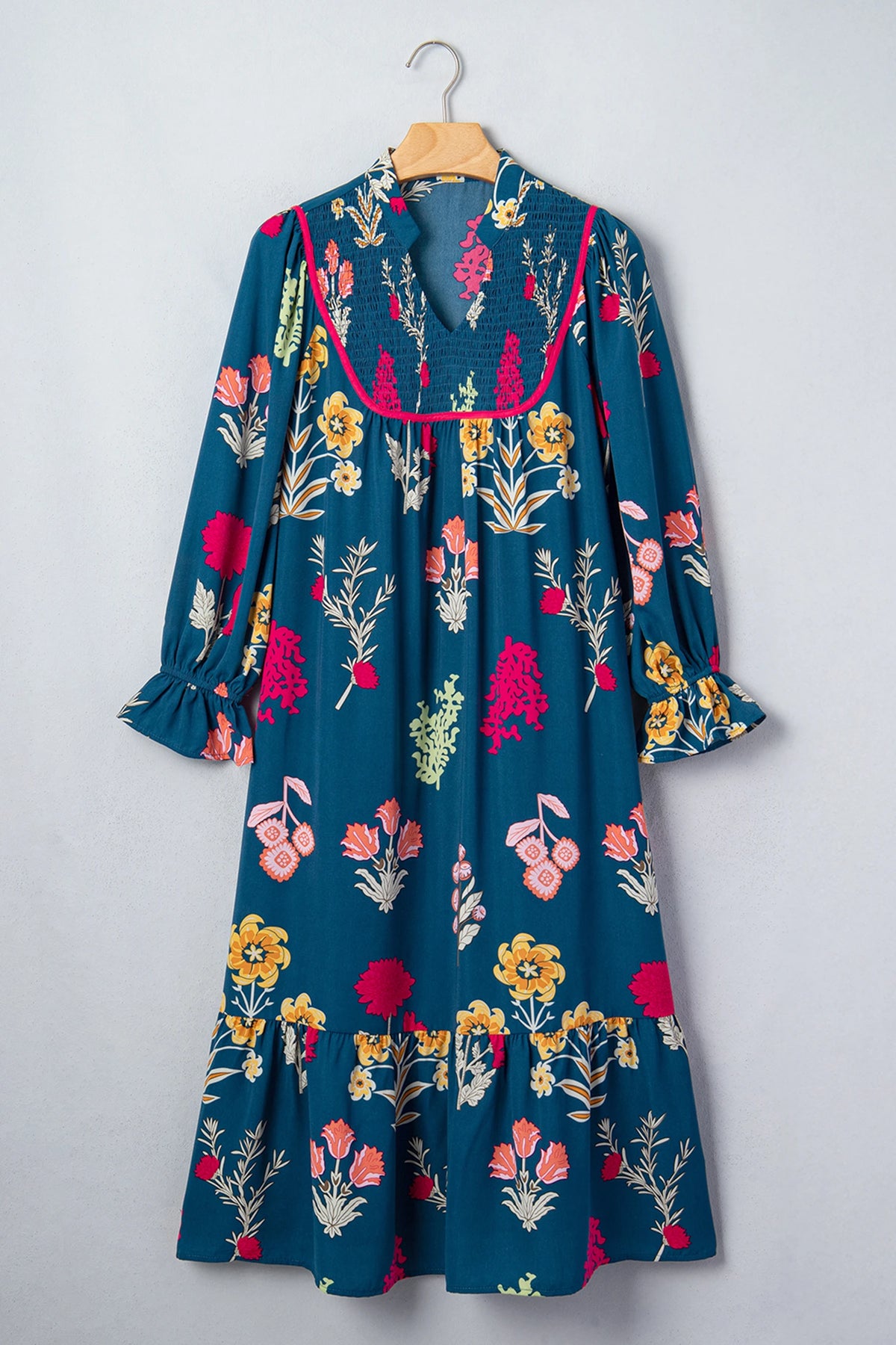 Bloom Belle 7/8 Sleeve Midi Dress | S-XL