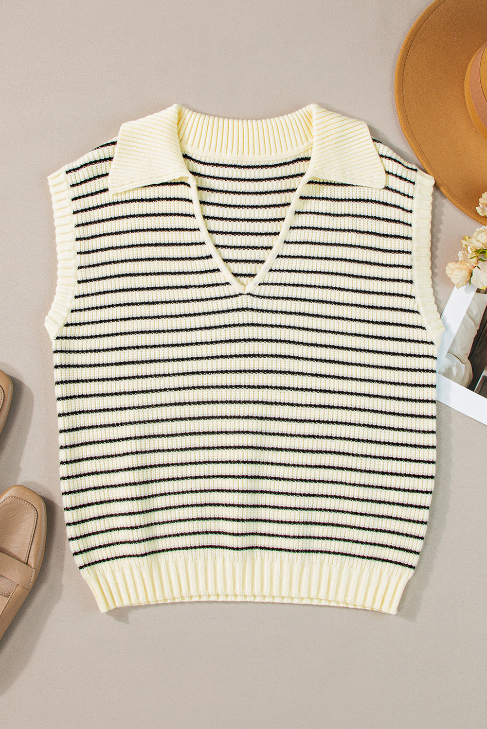 Stripe V-Neck Sweater Vest