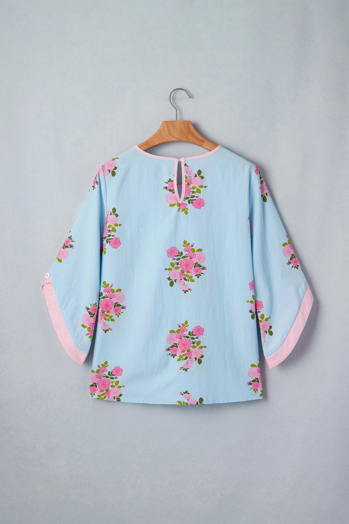Floral Print 3/4 Sleeve Button-Cuff Blouse | S-XL