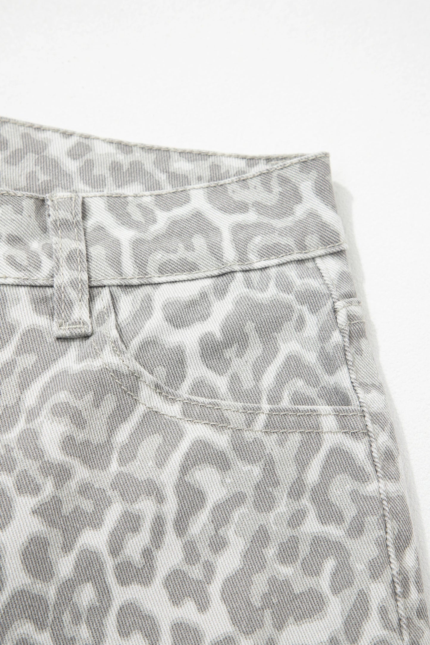 High Waisted Leopard Wide Leg Jeans
