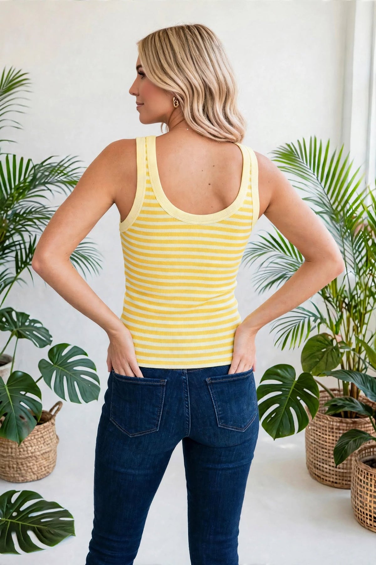 Slim Fit Ribbed Knit Sleeveless Top | S-XL