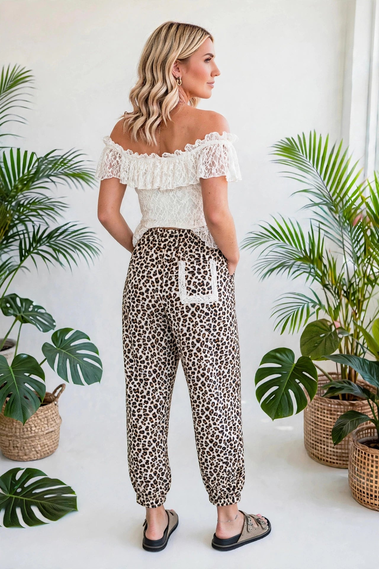 Leopard Print Ankle-Length Pants | S-XL