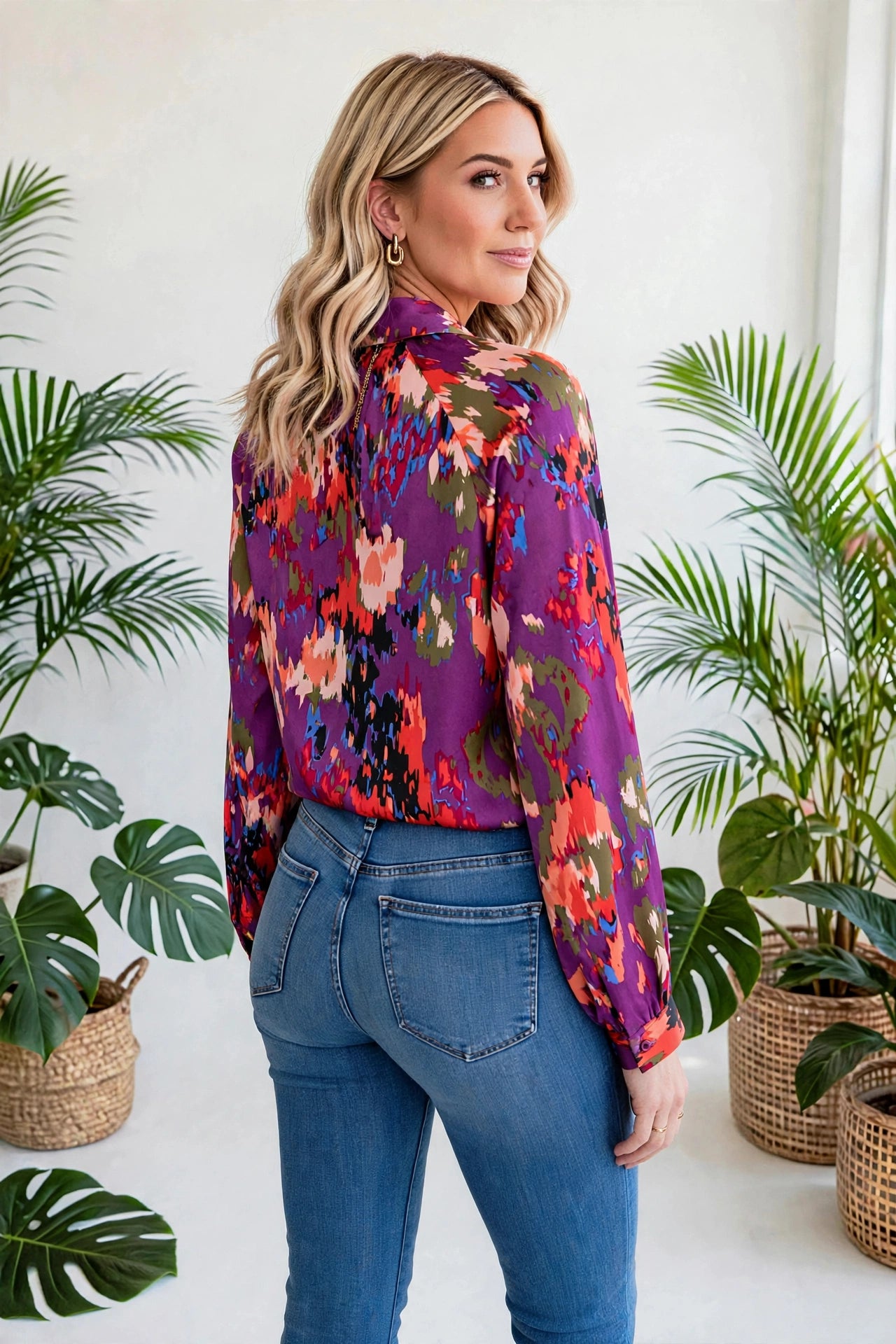 Graffiti Puff Sleeve Blouse