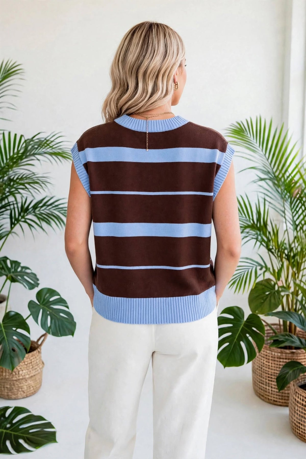 Classic Striped Short Sleeve Knit Top | S-XL